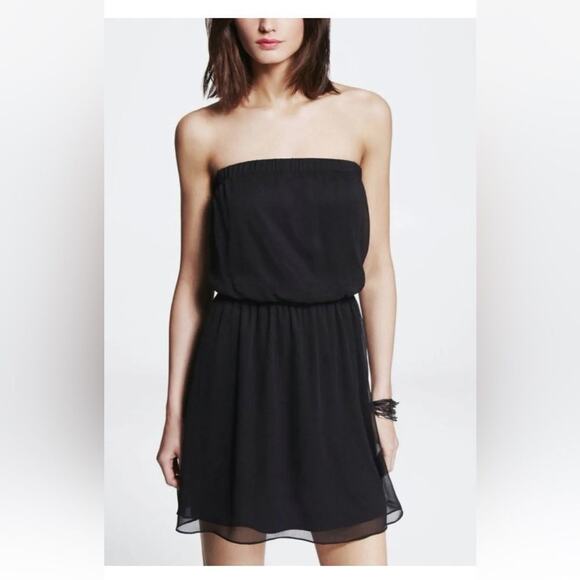 ⭐️ Express Chiffon Strapless Blue Dress Summer Lightweight Sleeveless Colorful - Picture 9 of 9